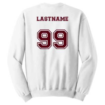 2024 - 6th Grade Maroon Team Adult Crewneck Sweatshirt with Optional Player Name and/or Jersey Number on Back! - Image 6