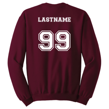 2024 - 6th Grade Maroon Team Adult Crewneck Sweatshirt with Optional Player Name and/or Jersey Number on Back! - Image 13