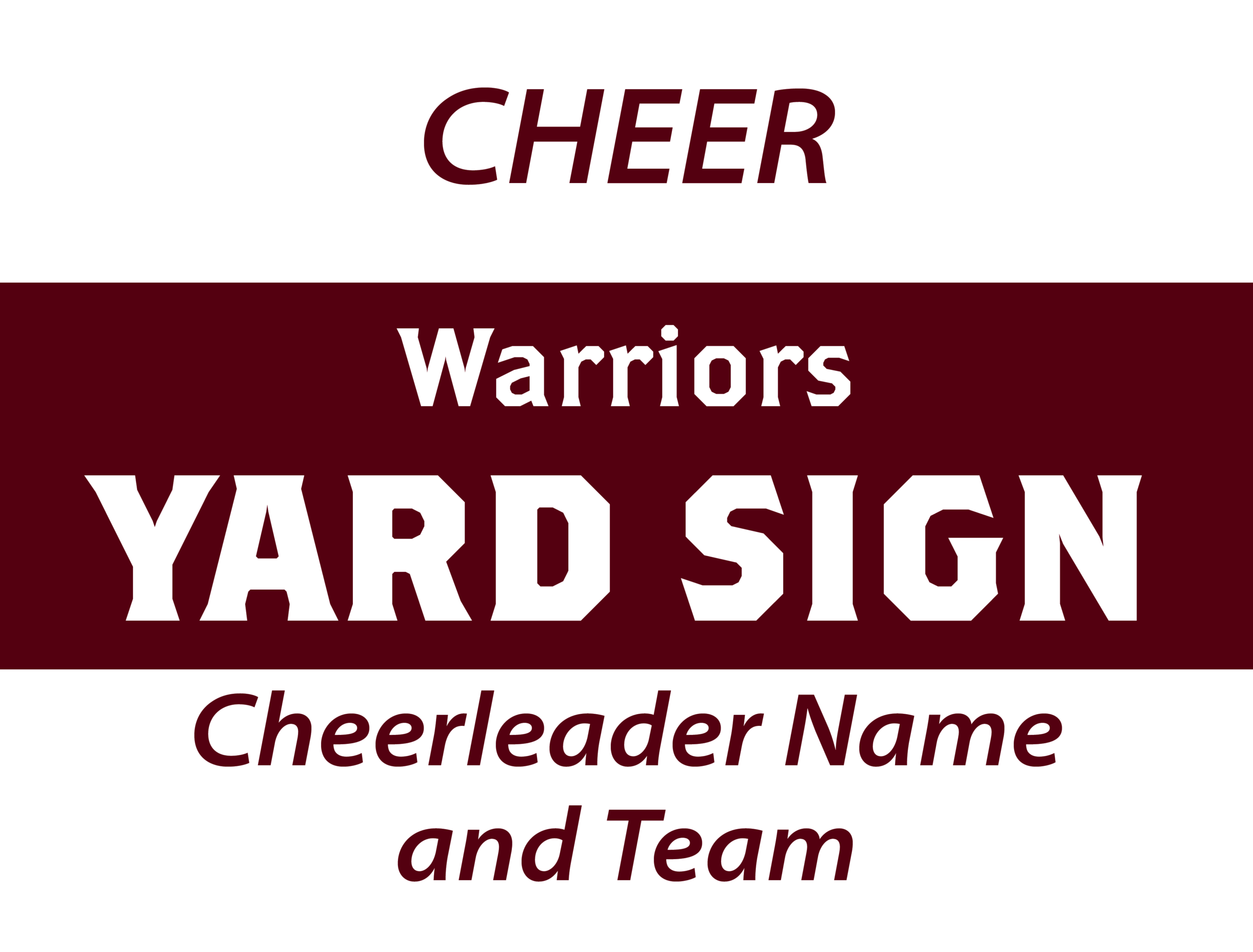 Warriors Cheerleader Yard Sign