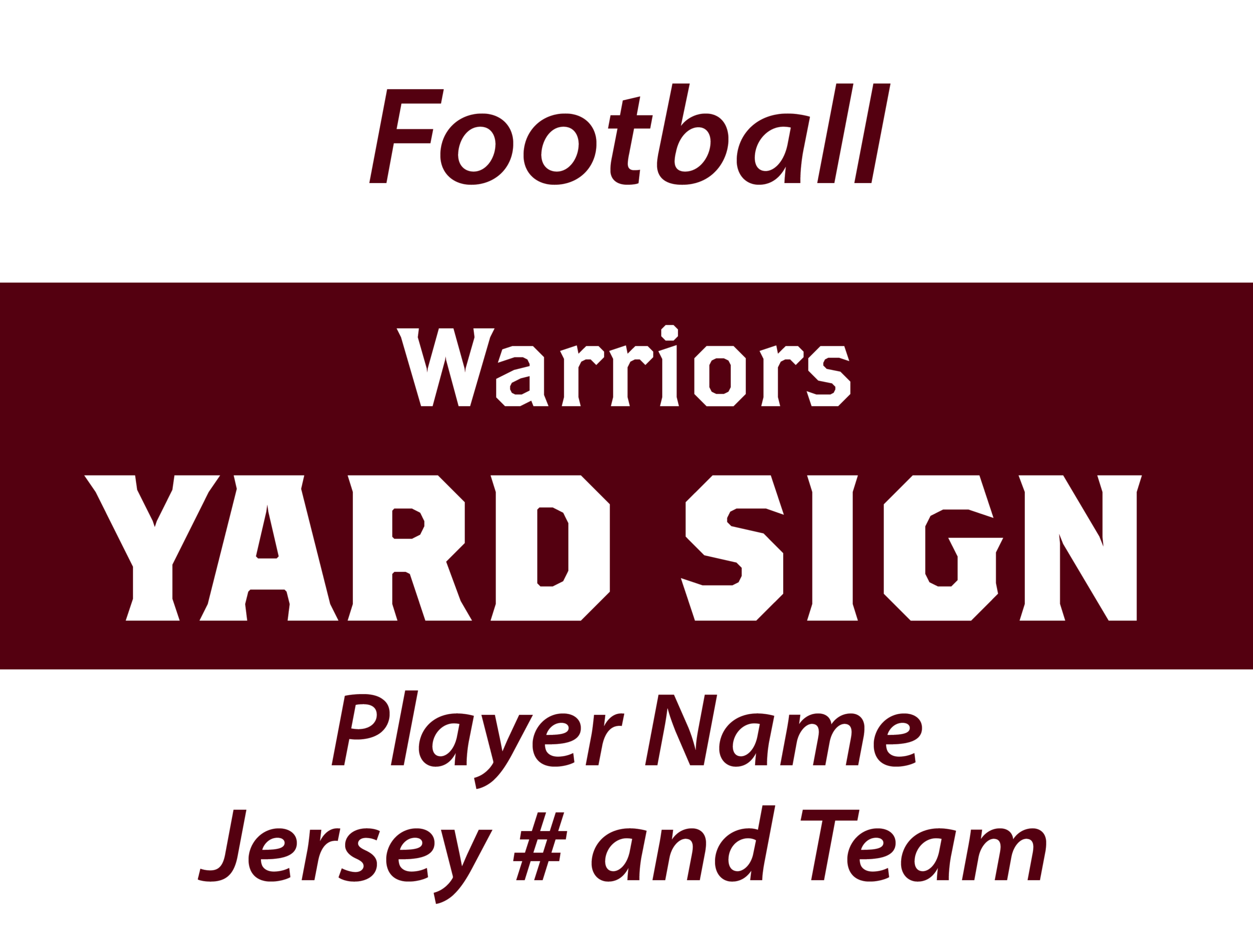 Warriors Football Player Yard Sign